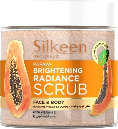 Naturals Papaya Brightening Radiance Scrub for Face & Body with Vitamin E